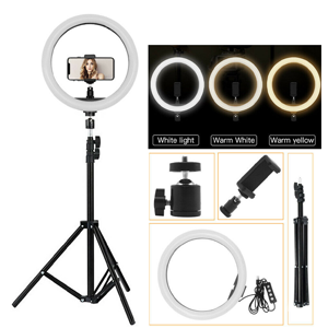12'' Ring Tiktok Light, Photo Studio Camera, Video lamp with Tripod for Smartphone